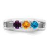 10k White Gold Synthetic Family Jewelry Ring