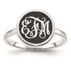 10KW Polished with Enameled Background Monogram Ring