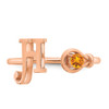 Sterling Silver/Rose-plated Letter H with Birthstone Ring Sterling Silver/Rose-plated Letter H with Birthstone Ring