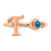 10K Rose Gold Letter T with Birthstone Ring