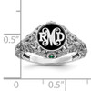 14KW Filigree with 1.5mm Birthstones Enameled Monogram Ring