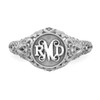 14KW Filigree with 1.5mm Birthstones Enameled Monogram Ring