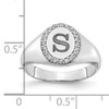 10KW Initial Oval with Diamond Classic Signet Ring