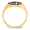 10KY Polished with Enameled Background Monogram Signet Ring