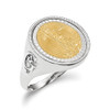 Wideband Distinguished Coin Jewelry 14k White Gold Men's Polished Textured and Diamond-cut with Masonic Sides Mounted 1/10oz American Eagle Coin Bezel Ring Wideband Distinguished Coin Jewelry 14k White Gold Men's Polished Textured and Diamond-cut with Masonic Sides Mounted 1/10oz American Eagle Coin Bezel Ring