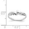 14K White Polished Wave Ring