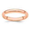 14k Rose Gold 3mm Half Round Band