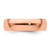 14k Rose Gold 6mm LTW Half Round Band