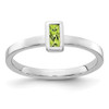 14k White Gold Bezel-set Peridot Ring