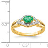14k Diamond and Emerald Ring