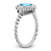 14k White Gold Oval Blue Topaz Ring