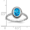 14k White Gold Oval Blue Topaz Ring