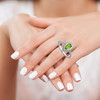 14k White Gold Pear Peridot Ring