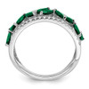 14k White Gold Marquise Created Emerald and Diamond Ring