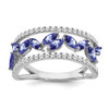 14k White Gold Marquise Tanzanite and Diamond Ring