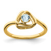 14k Aquamarine Triangle Ring