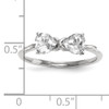 14k White Gold Polished White Topaz Bow Ring