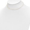 14k White FW Cultured Pearl 12" Necklace, 4" Bracelet & Earring Set