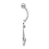 10k White Gold W/Dangly Czs Belly Dangle