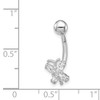 10k White Gold W/Cz Butterfly Belly Dangle