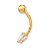 10k W/6X6 Heart Belly Dangle