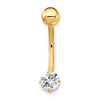 10k W/5mm Round Cz Belly Dangle