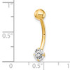 10k W/5mm Round Cz Belly Dangle