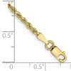 10k 2mm Diamond-cut Rope Chain Anklet
