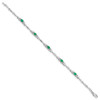10k White Gold Diamond and Emerald Bracelet