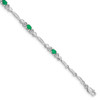 10k White Gold Diamond and Emerald Bracelet