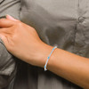 10k White Gold Marquise Blue Topaz Bangle