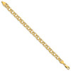 10k 6.5mm Hollow Diamond-cut Double Link Charm Bracelet