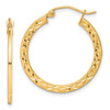 10K Diamond Cut Hollow Hoop Earrings