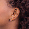 10k Checkerboard Created Pink Sapphire and Diamond Earrings 10k Checkerboard Created Pink Sapphire and Diamond Earrings