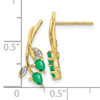 10k Diamond and Pear Emerald Floral Post Earrings