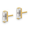 10K Polished CZ Stud Earrings