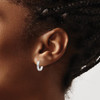 10k White Gold Polished Hinged Hoop Earrings