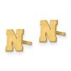 10KY Brushed Initial Letter N Post Earrings