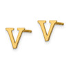 10KY Polished Initial Letter V Post Earrings 10KY Polished Initial Letter V Post Earrings