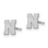 10KW Brushed Initial Letter N Post Earrings 10KW Brushed Initial Letter N Post Earrings