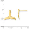 10K 2-D Whale Tail Post Earrings