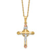 10k & 14k Gold Filled w/ 12k Accents Cross Necklace