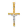 10K w/ Rhodium Crucifix Pendant