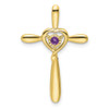 10k Amethyst Cross w/Heart Chain Slide
