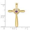 10k Amethyst Cross w/Heart Chain Slide