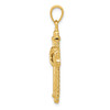 10K Gold Polished Textured Cross Pendant