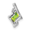 10k White Gold Antique Cushion Peridot and Diamond Chain Slide