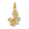 10K 3-D Leo Zodiac Pendant