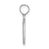10K White Gold Polished V Script Initial Charm