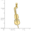 10K Polished Engraved Upright Bass Charm